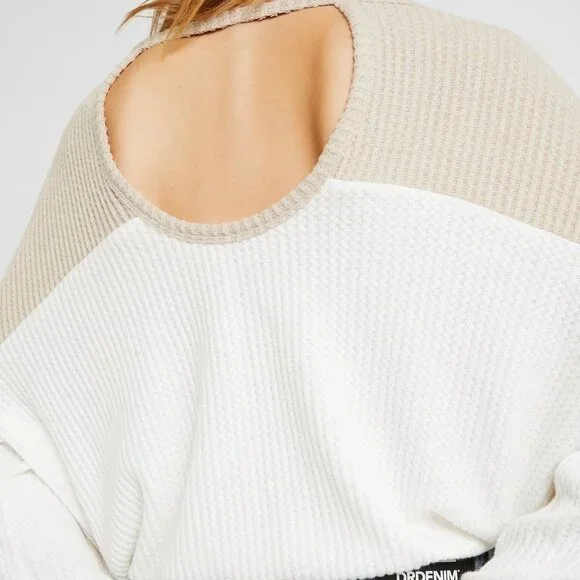 2/$24 Hollister Colorblock Keyhole Cinched Jumper Light Brown XS #A0370 TRB2 - Picture 6 of 10